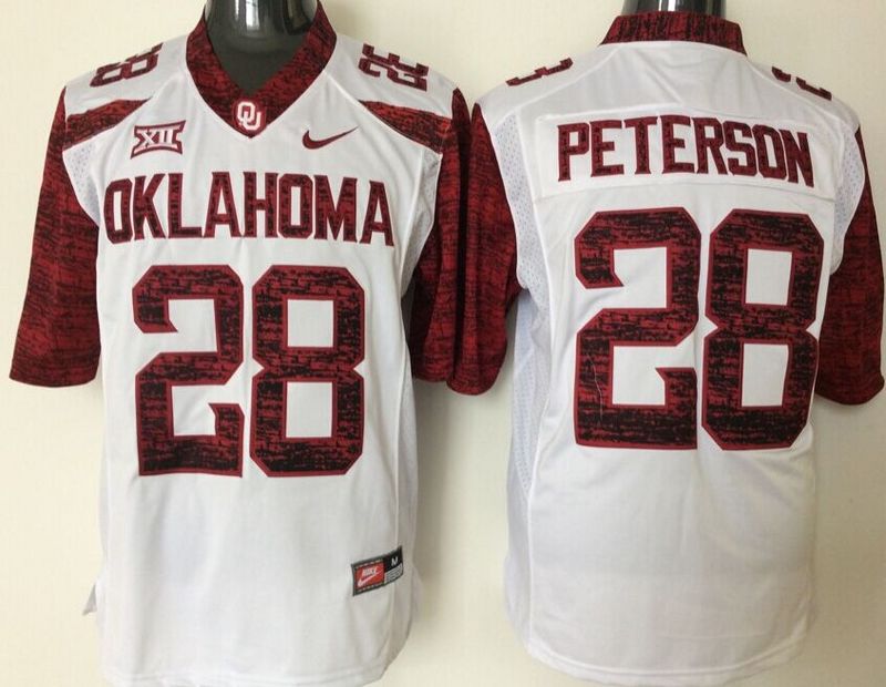 NCAA Youth Oklahoma Sooners White Limited 28 peterson jerseys